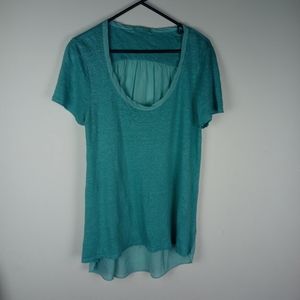 CP Shades Linen Top With Cotton/Silk Sheer Back Size S